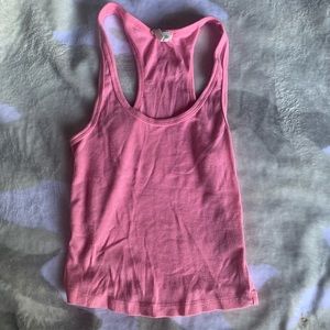 Pink ribbed cropped top